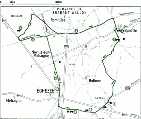 Balade à vélo autour d'Eghezée sur la chaussée romaine