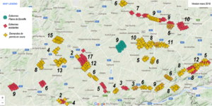 Cartographie des parcs éoliens en Hesbaye autour de la Plaine de Boneffe (Mars 2018)